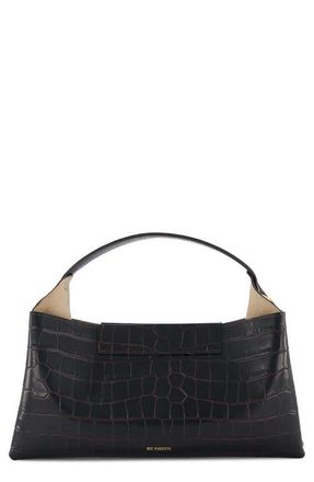 Ree Projects Elieze Baguette Croc Embossed Leather Top Handle Bag in Red/brown at Nordstrom