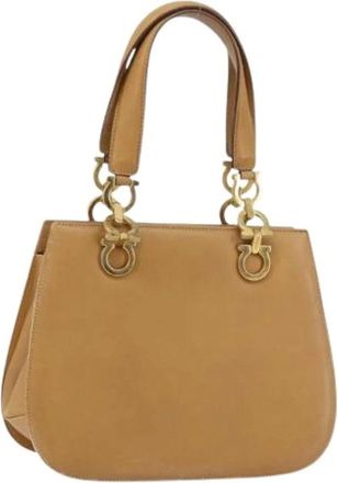 Ferragamo Pre-owned Handbags, female, Beige, Size: ONE SIZE Pre-owned Handbag