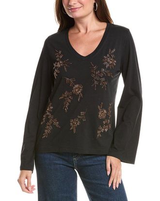 Johnny Was Kimono Sleeve Beaded T-Shirt
