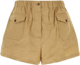 Prada Womens Camel Stretch Cotton Blend Shorts - Tan - Size EU 38 (Womens)