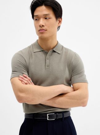 Le 31 Mens Silky knit Polo Shirt