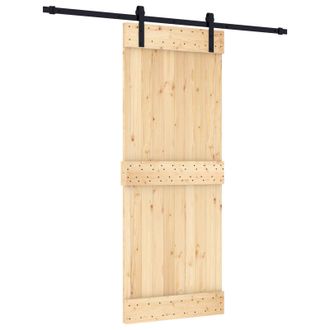 vidaXL Puerta Corredera Natural Y Negro 80 X 210 Cm Vidaxl