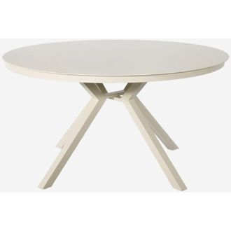 Sweeek Mesa De Jard&iacute;n Redonda De Aluminio Y Vidrio, Para 6 Personas