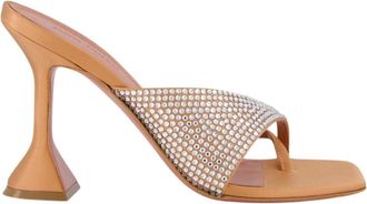 Amina Muaddi Dames, Schoenen, Beige, Maat: 37 EU Satijn