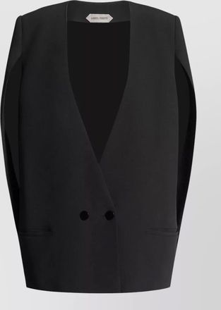 Alberta Ferretti jacket deep v neck cape sleeves shoulders