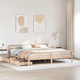 vidaXL Vidaxl - Estructura De Cama Sin Colch&oacute;n Madera Maciza De Pino 200x200 Cm