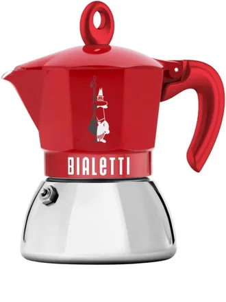 Bialetti Moka Induction Alfonso-print coffee maker (124g) - unisex - stainless steel - One Size - Red