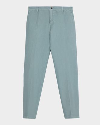 Isaia Men & apos;s Cotton and Linen Straight-Leg Pants