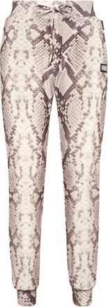 Philipp Plein Jogging Pants All-Over Python - Dames - Sweatpants - Beige - S - Polyester - Broeken