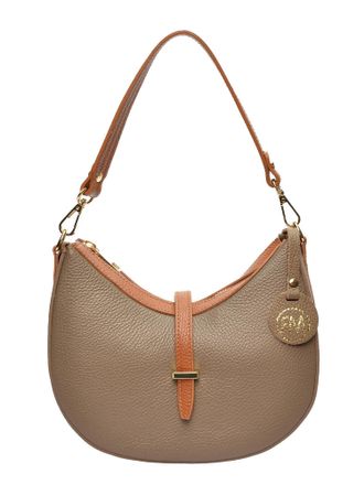 Roberta M Beige Rundleer Tas