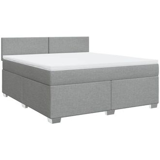 vidaXL Vidaxl - Cama Box Spring Con Colch&oacute;n Tela Gris Claro 180x200 Cm