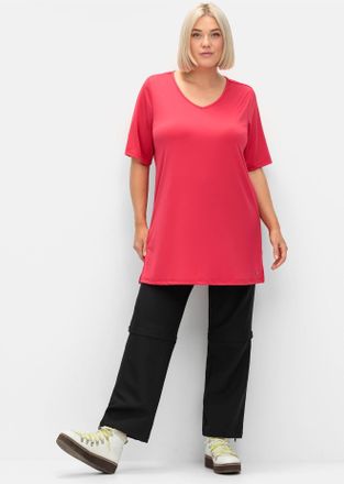 Sheego Webhose SHEEGO, Damen, Gr. 40, Normalgr&ouml;ssen, schwarz, 89% Polyester, 11% Elasthan, unifarben, Hosen Webhose