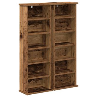 vidaXL Cabinet Para Cds 2 Uds. Madera Envejecida 60 X 17 X 92 Cm Vidaxl
