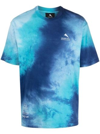 Mauna Kea tie-dye print logo T-shirt - men - Cotton - S - Blue