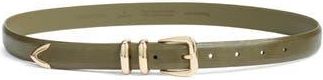 Nordstrom Sutton Croc-Embossed Belt in Sphagnum Green at Nordstrom Rack, Size Medium