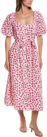 CeCe by Cynthia Steffe Puff Sleeve Sweetheart Neck Midi Dress