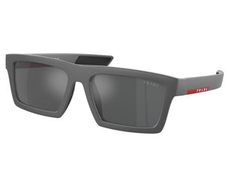 Prada Grey Mirror Rectangular Mens Sunglasses PS 02ZSU 18K60A 55