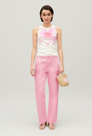 Claudie Pierlot Jean Pierre droit cargo rose