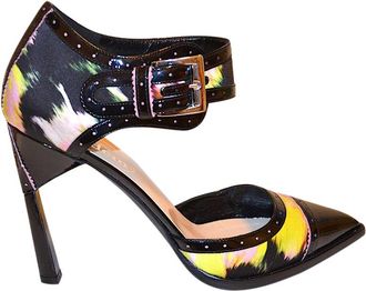 Nicholas Kirkwood Sating & Leather Painted Sandals Size 40