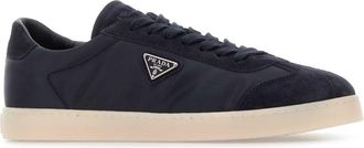 Prada Mens Midnight Blue Re-Nylon And Suede Sneakers Blu Poliammidericiclata-Vitello