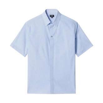 Fendi Short Sleeve Shirts, male, Blue, Size: L Shirt Boxy Fit