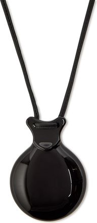 Christophe Lemaire Castanet Mirror Resin and Leather Necklace - Black - One Size