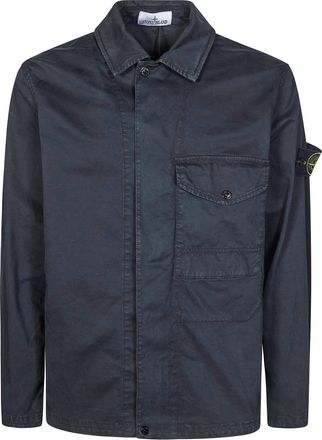 Stone Island Black Cotton Flap Pocket Jacket