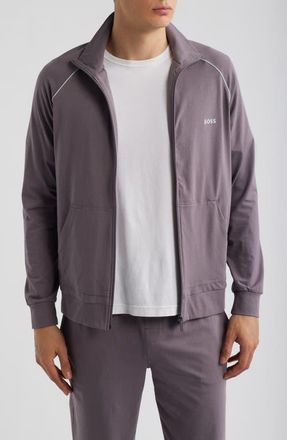BOSS Mix Match Zip Jacket in Medium Purple at Nordstrom, Size Xx-Large