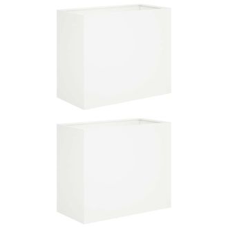 vidaXL Macetero De Jard&iacute;n 2 Uds. Blanco 60 X 30 X 40 Cm Vidaxl