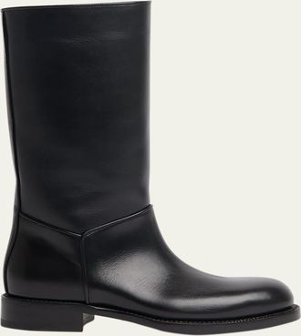 The Row Nobilis Leather Mid Riding Boots