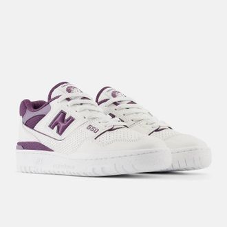 New Balance Womens New Balance 550 BBW550DG Sneakers White Midnight Violet Lifestyle Shoes