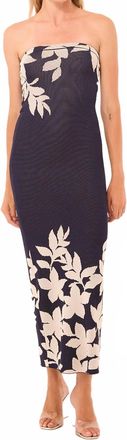 Misa Willow Strapless Dress In Navy