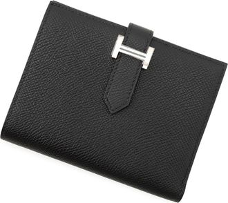 Herm&egrave;s Black Epsom Leather Wallet (Bi-Fold) (Pre-Owned)