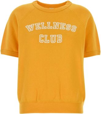 Sporty & Rich Top in jersey con logo - Giallo
