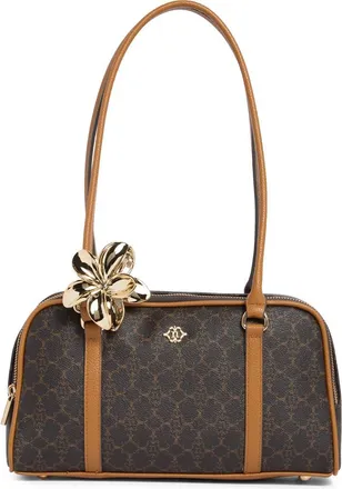Nanette Lepore East/West Double Section Shoulder Bag in Chocolate Logo-Vachetta at Nordstrom Rack