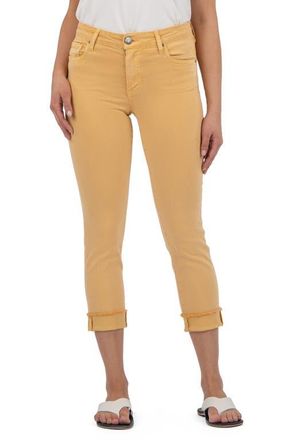 Kut from the Kloth Amy Fray Hem Crop Skinny Jeans in Gold Jm at Nordstrom, Size 2