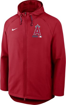 Nike Los Angeles Angels Authentic Collection Nike Mens Therma-FIT MLB Full-Zip Hooded Jacket in Red | 04HC036NANG-FHP