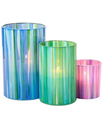 Two's Company Set of 3 Mosaic Candle Holders