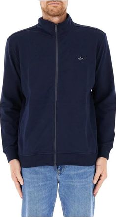 Paul & Shark Felpa - Heren - Vesten met rits - Blauw - L - Hoodies & sweatvesten