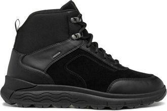 Geox Enkellaarsjes - Dames - Veterlaarzen - Zwart - 36 EU - Leer - Schoenen