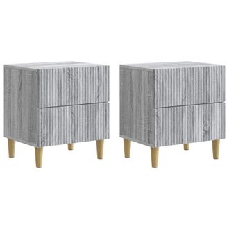 vidaXL Armario De Noche Con Caj&oacute;n 2 Pcs Gris Sonoma 43 X 34,5 X 48 Cm Vidaxl