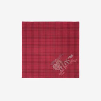 Burberry Crystal EKD Check Silk Scarf