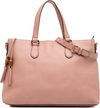 Gucci Pre-owned Womens Bamboo Shopper Tote Bag - Rose Gold Leather - One Size