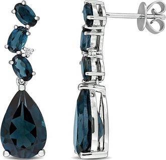 Rina Limor 10K 9.12 ct. tw. Diamond & London Blue Topaz Earrings