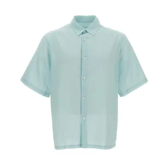 Kaptain Sunshine Short Sleeve Shirts, male, Blue, Size: XL Plain Shirt