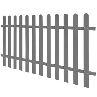 Berkfield Home Picket Fence WPC 200x100 cm in Grey