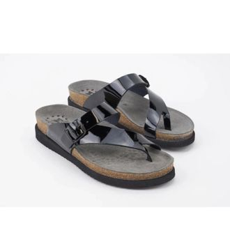 Mephisto Womens Mephisto Helen H017- Sandals Black Leather Slip-On Slide VER1212