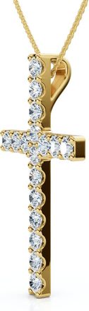 Pompeii3 1Ct Diamond Cross Pendant 1 1/4 Tall Womens 14k Gold 18 Necklace Lab Grown