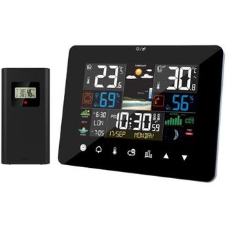 OEM Estaci&oacute;n Meteorol&oacute;gica Con Sensor Inal&aacute;mbrico Interior/exterior, Indicador De Amanecer/atardecer, Despertador, Term&oacute;metro, Higr&oacute;metro Y Pantalla T&aacute;cti