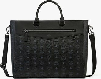 MCM Diamond E/W Tote in Visetos in Black at Nordstrom